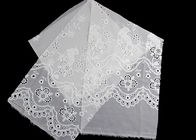 49 Inch Chiffon Embroidered Lace Fabric With Floral Bird Eyelet