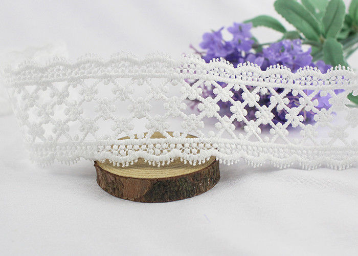 Vintage Delicate Crochet Floral Lace Trim 100 % Cotton For Bridal Veil / Baby's Shirt