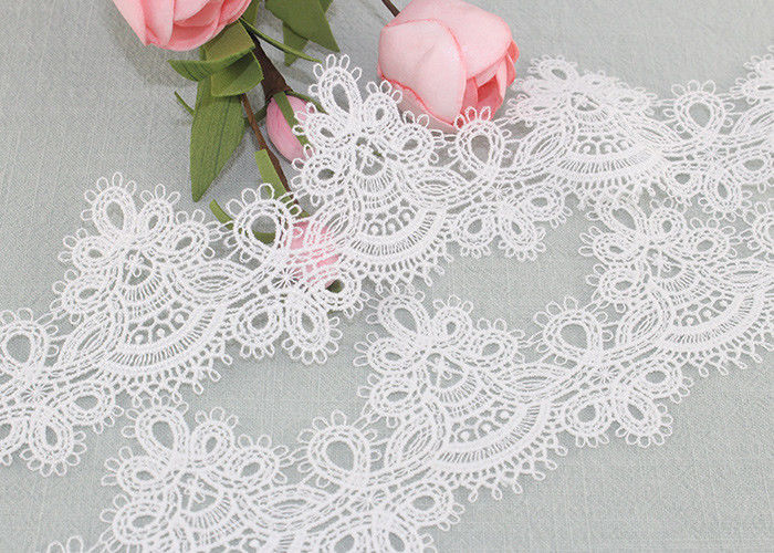 6cm Width Water Soluble Lace Polyester Lace For Clothing Azo Free