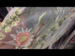 컬러풀 튤 원단 레이스 높은 색상 견뢰도 130cm 자수