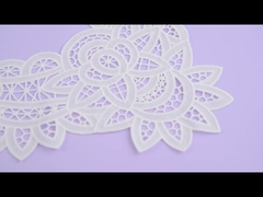 Cotton Lace Collar Applique Floral Embroidery Water Soluble