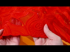 레이스 장식 100% 폴리에스터 화이트 자수 아일렛 레이스 트림