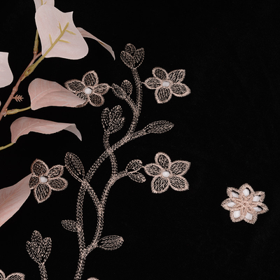 Flower Pattern Embroidered Lace Fabric Guipure Mesh Lace 135cm Width