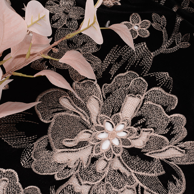 Flower Pattern Embroidered Lace Fabric Guipure Mesh Lace 135cm Width
