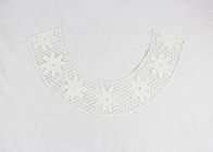 Water Soluble Lace Collar Applique With Milky Flower Hollow Dot Design For Neck
