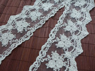 9CM Stretch Flower Cream Lace Ribbon , Wedding Dress Embroidered Lace Trim