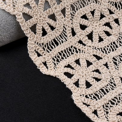 New Design Manufacture Soft Hand Feel 100% Cotton Lace Fabric Geometric Crochet Embroidery Lace