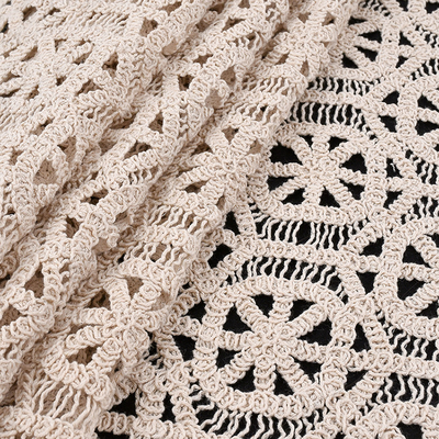 New Design Manufacture Soft Hand Feel 100% Cotton Lace Fabric Geometric Crochet Embroidery Lace