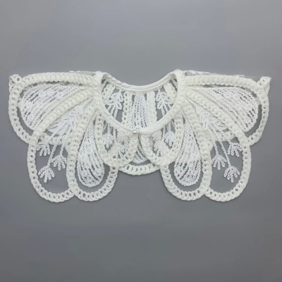 Customizable Round Applique Lace Collar With Guipure Embroidery And Color Fastness