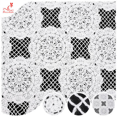 장갑이 없는 랜스 블라우스 자카드 홀 브로이더 블라우스 캐주얼 여성 의류 랜스 직물