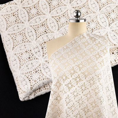 화이트 브로더링 섬세한 면화 꽃 자동차 뼈 경계 웨딩 드레스를 위한 랜스 트림