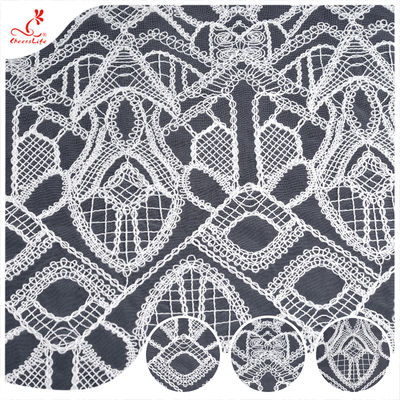 소매 embroidery 넥타이 텐스 툴레 폴리에스터 쥬피어 코드 텐스 직물 웨딩 드레스